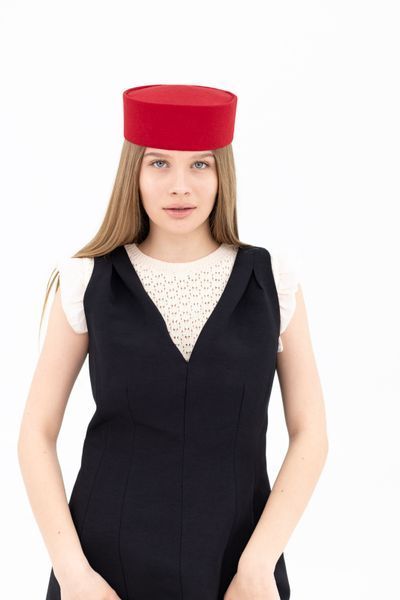 Шляпа таблетка коттоновая D.Hats цвет красный 2953425136r фото