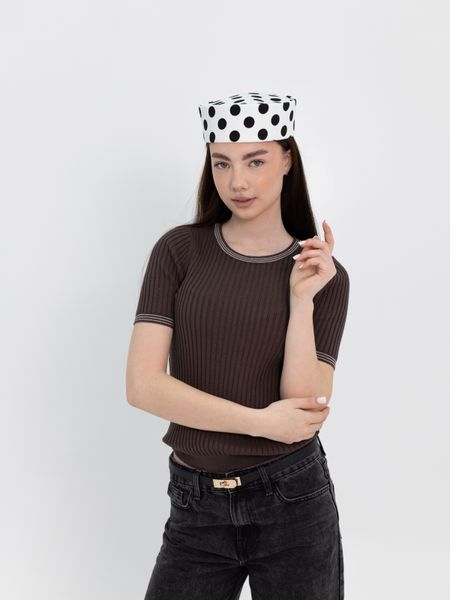 Шляпа таблетка коттоновая в горох D.Hats цвет белый 2953401385 фото