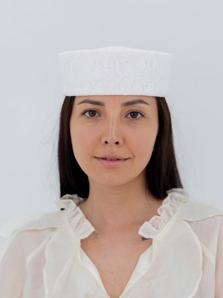 Шляпа таблетка с кружевом D.Hats Белая 3015597837 фото