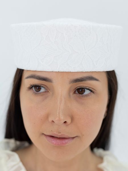 Шляпа таблетка с кружевом D.Hats Белая 3015597837 фото
