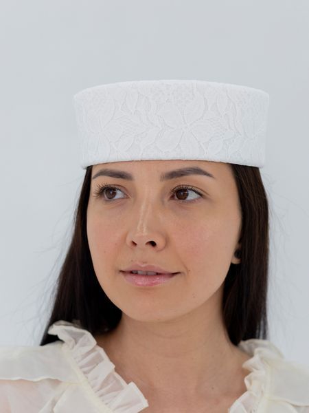 Шляпа таблетка с кружевом D.Hats Белая 3015597837 фото
