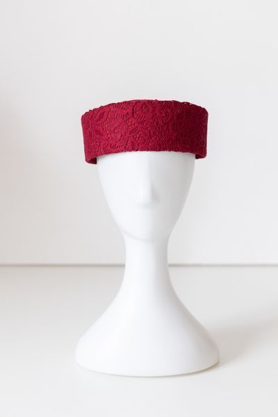 Капелюх таблетка з мереживом D.Hats Бордовий 3093121477 фото