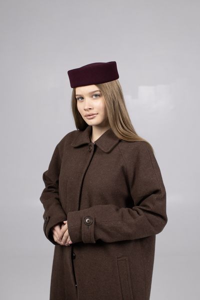 Капелюх таблетка кашемірова D.Hats бордового кольору 2868635261 фото