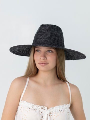 Капелюх солом'яний Федора з широкими полями D.Hats чорний 3093123445 фото
