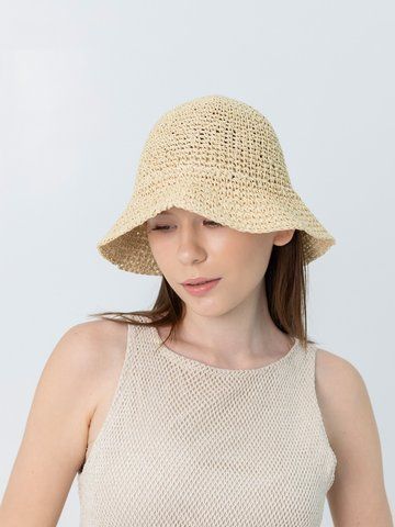 Панама женская летняя из рафии D.Hats Бежевый 3118283878 фото