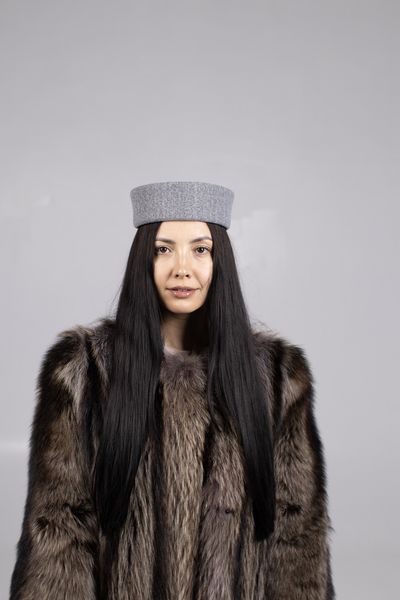 Капелюх таблетка кашемірова D.Hats сірого кольору 2868644870 фото