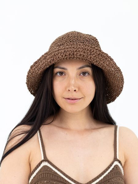 Панама женская летняя из рафии D.Hats коричневая 3039066847 фото