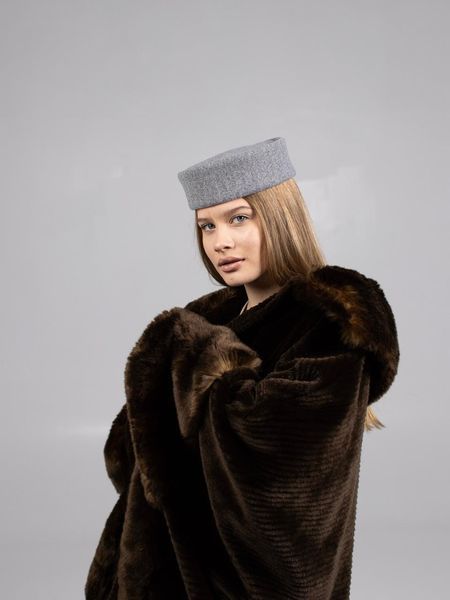 Капелюх таблетка кашемірова D.Hats сірого кольору 2868644870 фото