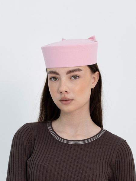 Шляпа таблетка с бантом коттоновая D.Hats светло розовая 2976516007 фото