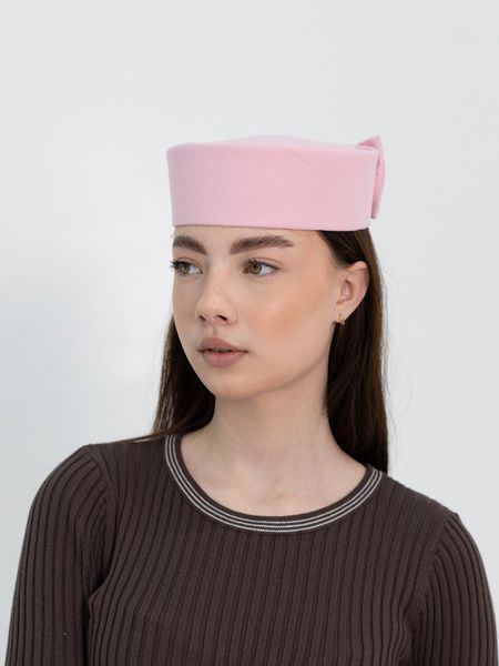 Шляпа таблетка с бантом коттоновая D.Hats светло розовая 2976516007 фото