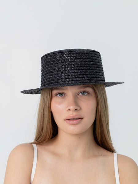 Канотьє солом'яна з полями 5 см D.Hats чорного кольору 3093134890 фото