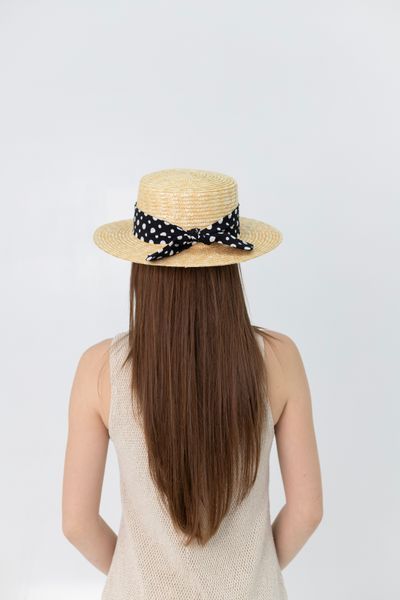 Солом'яний капелюх канотьє зі знімною стрічкою в горох D.Hats  c1006940657 фото