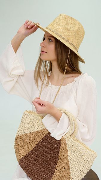 Сумка плетена напівкругла літня триколор D.Hats 2114338584 фото