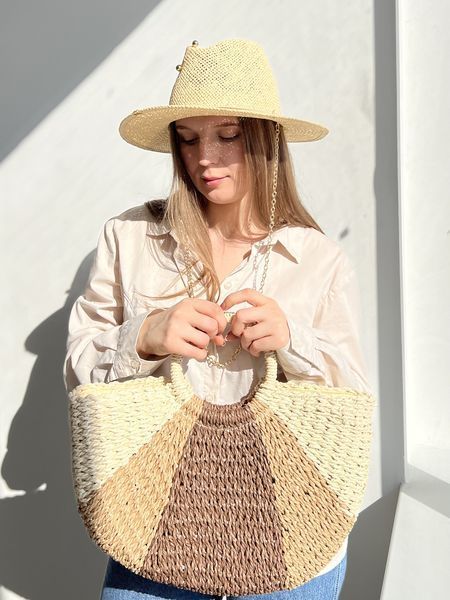 Сумка плетена напівкругла літня триколор D.Hats 2114338584 фото
