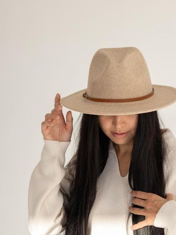 Капелюх федора з вовни D.Hats колір бежевий 2549823652 фото