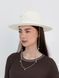 Шляпа Федора из рафия с золотистой цепью с жемчужинами D.Hats белая 3041459447 фото 1
