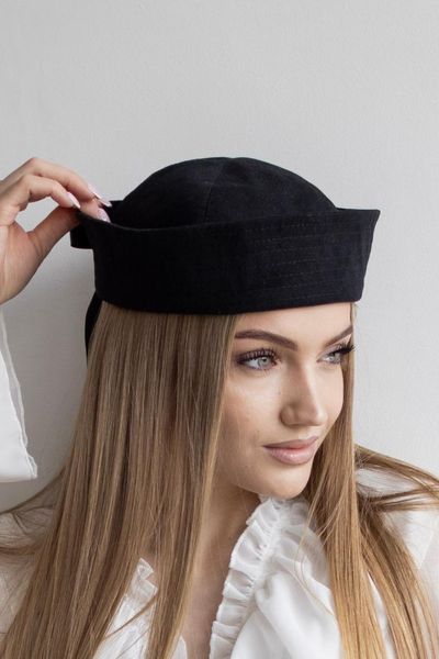 Панама матроса з атласною стрічкою літня D.Hats чорного кольору 2591030130 фото