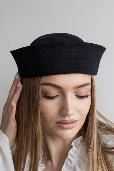 Панама матроса з атласною стрічкою літня D.Hats чорного кольору 2591030130 фото
