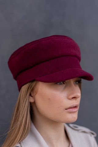 Кепі кашемірова D.Hats бордового кольору 2376971087 фото