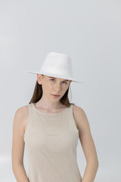 Капелюх літній жіночий федора D.Hats колір білий 3114160124 фото