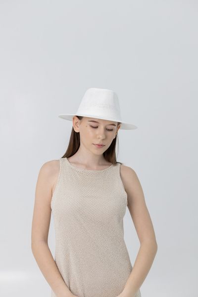 Капелюх літній жіночий федора D.Hats колір білий 3114160124 фото