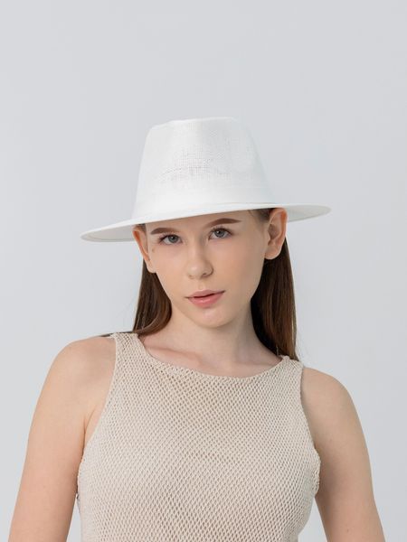 Капелюх літній жіночий федора D.Hats колір білий 3114160124 фото