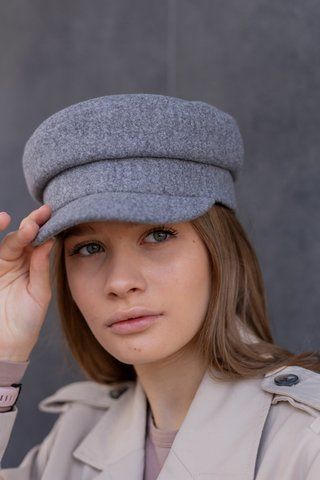 Кепі кашемірова D.Hats сірого кольору 2350236392 фото