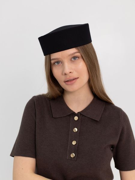 Шляпа таблетка коттоновая D.Hats цвет черный 2979559132 фото