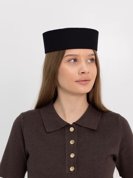 Шляпа таблетка коттоновая D.Hats цвет черный 2979559132 фото