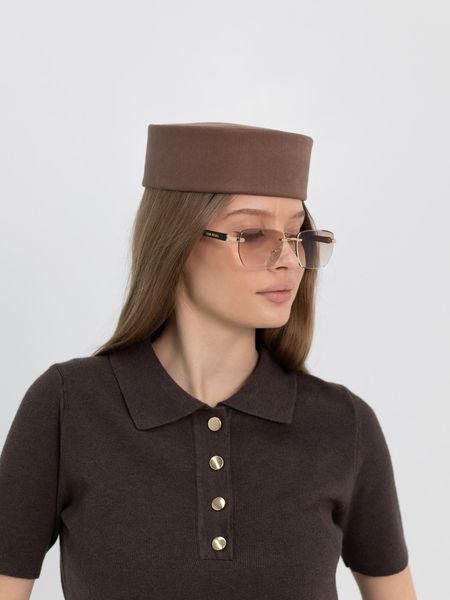 Капелюх таблетка котонова D.Hats колір коричневий 2979567377 фото