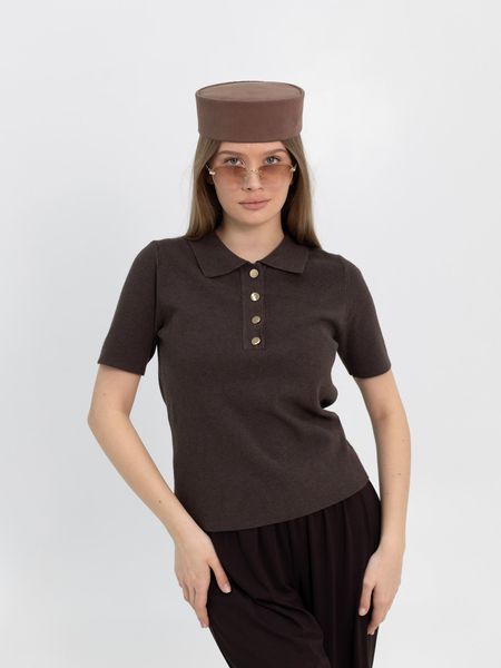 Капелюх таблетка котонова D.Hats колір коричневий 2979567377 фото