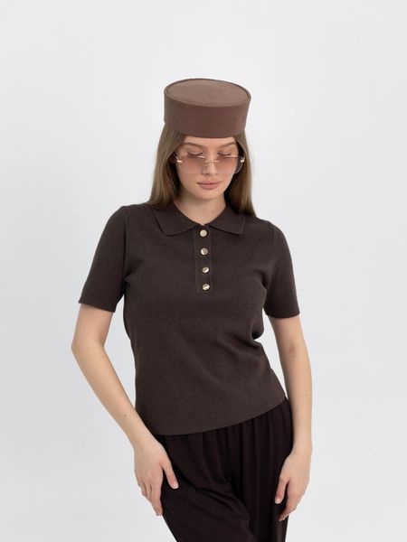 Капелюх таблетка котонова D.Hats колір коричневий 2979567377 фото