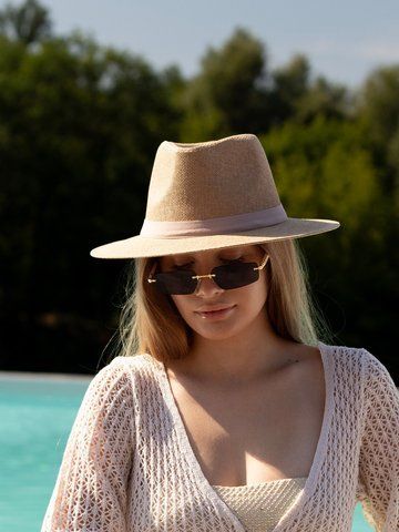 Шляпа летняя женская Федора D.Hats Коричневый 3143141775 фото