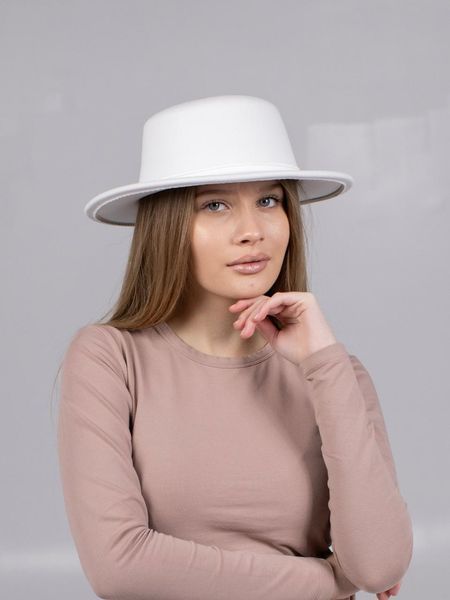 Капелюх фетровий канотьє D.Hats колір білий 2869628058 фото