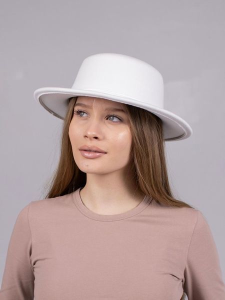 Капелюх фетровий канотьє D.Hats колір білий 2869628058 фото