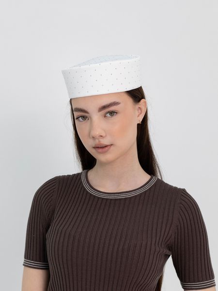 Капелюх таблетка з камінцями D.Hats Білий 2979572788 фото