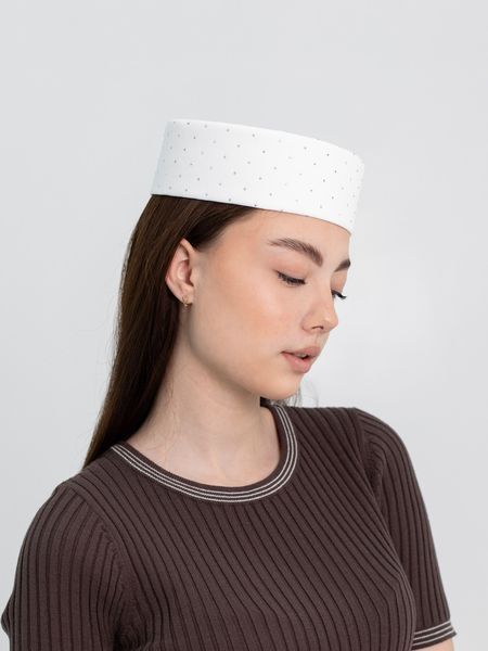 Капелюх таблетка з камінцями D.Hats Білий 2979572788 фото
