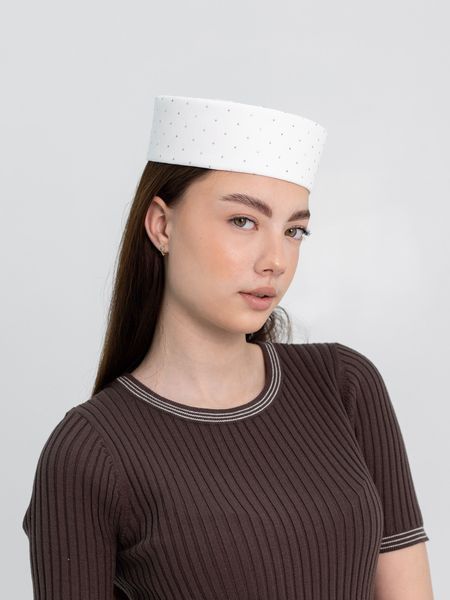 Капелюх таблетка з камінцями D.Hats Білий 2979572788 фото