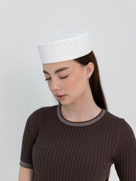 Капелюх таблетка з камінцями D.Hats Білий 2979572788 фото