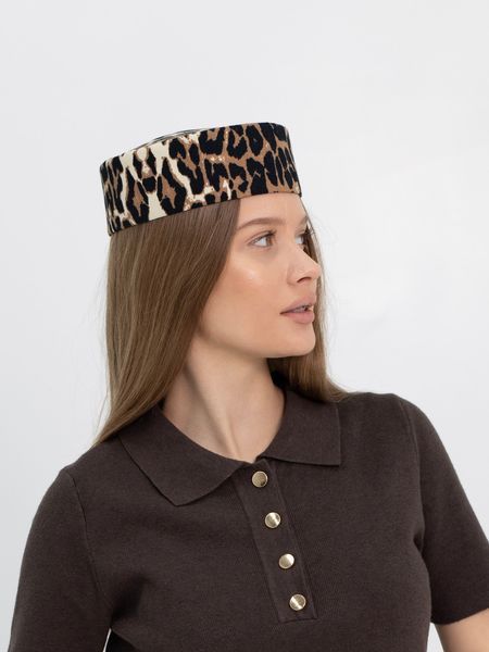 Шляпа таблетка коттоновая D.Hats принт леопард 2980075580 фото
