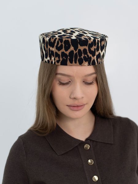 Шляпа таблетка коттоновая D.Hats принт леопард 2980075580 фото