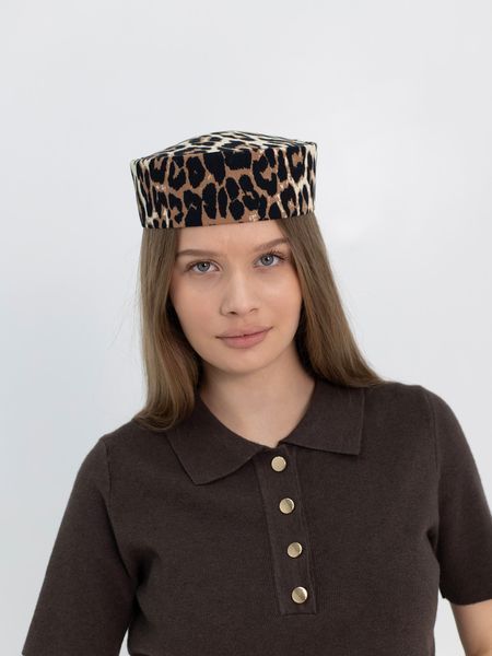 Шляпа таблетка коттоновая D.Hats принт леопард 2980075580 фото