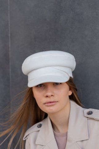 Кепі кашемірова D.Hats колір молочний 2377012417 фото