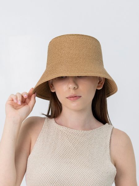 Капелюх панама літній з рафії D.Hats колір коричневий 3114175748 фото