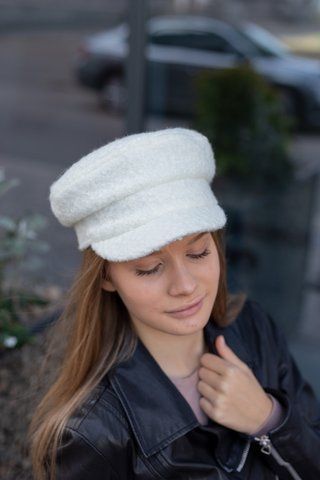Кепі кашемірова букле D.Hats колір молочний 2390603989 фото