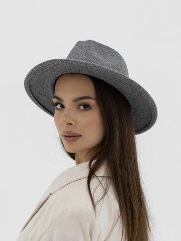 Шляпа Федора с шерсти D.Hats темно серого цвета 1978821065 фото