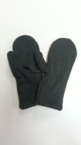 Теплые женские варежки на флисе D.Hats черного цвета 3193510000 фото