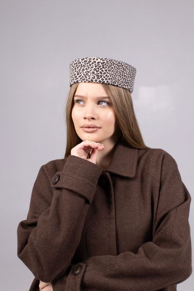Капелюх таблетка кашемірова D.Hats з леопардовим принтом 2863044455 фото
