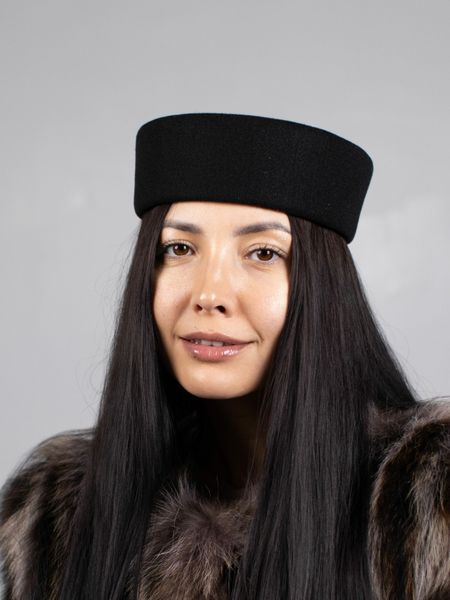 Шляпа таблетка кашемировая D.Hats черного цвета 2863050974 фото