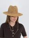 Шляпа Федора из рафия с золотистой цепью с жемчужинами D.Hats коричневая 3043168736 фото 1